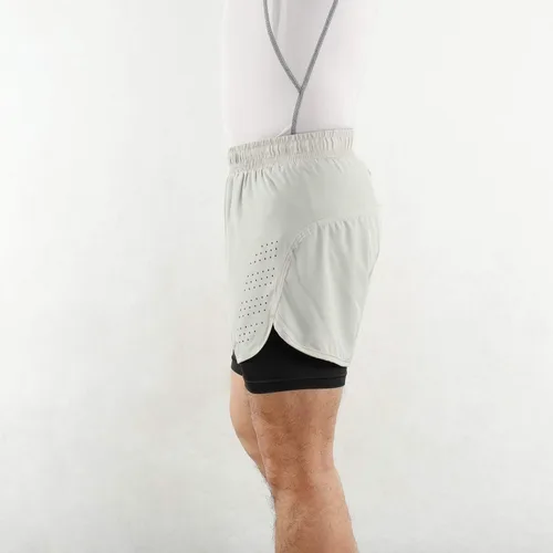 Vista 5 de Lixada - Shorts para correr, 2 en 1, para hombre, secado rápido, transpirables, entrenamiento activo, ejercicio, shorts para correr, para ciclismo.