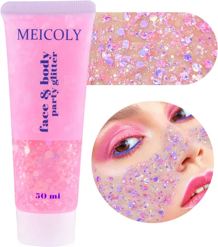 Vista 40 de MEICOLY Chameleón brillo blanco iridescente para el cuerpo, pintura de brillo para la cara de Halloween con temática de hielo para actuación aérea