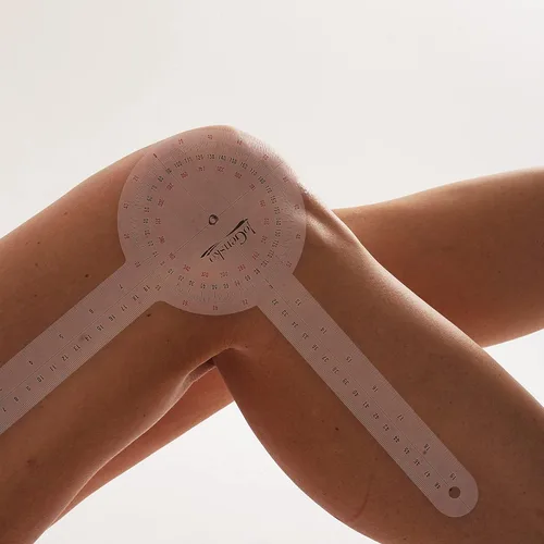 Vista 7 de Goniómetro de 12 pulgadas para uso ortopédico, goniómetro de plástico de gran tamaño de 360 grados, regla transportadora angular de terapia física