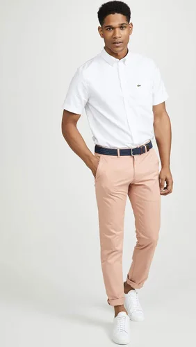 Vista 5 de Lacoste Camisa de manga corta Oxford con cuello abotonado y ajuste regular para hombre