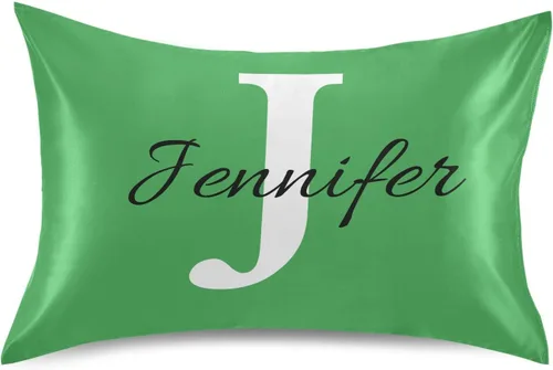 Vista 29 de Fundas de almohada negras personalizadas de seda con cierre de sobre, funda de almohada de satén tamaño estándar para personas que duermen