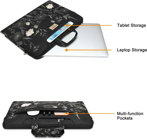 Vista 4 de MOSISO Bolsa de computadora portátil para mujer, bolsa de computadora de 13.3 pulgadas compatible con MacBook Pro 14, HP, Dell, Asus Notebook