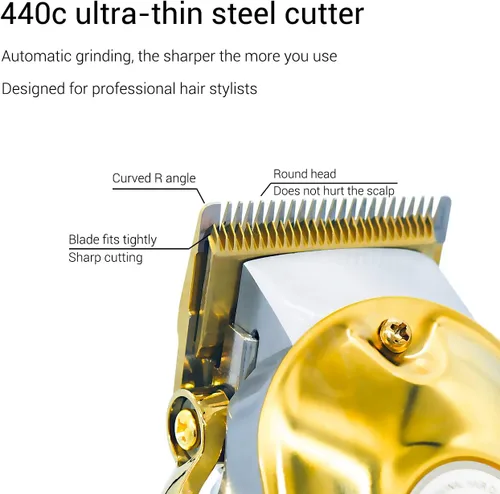 Vista 3 de Gegong Cortapelos para hombres de 2500 mAh con cable inalámbrico, kit profesional de corte de pelo y aseo para hombres, recortadora de barba