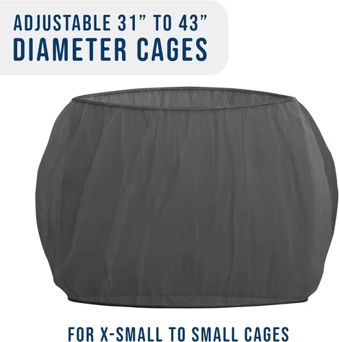 Vista 2 de Jaula universal para pájaros, atrapasador de semillas, cubierta universal de malla elástica para jaulas de animales pequeños, protector duradero