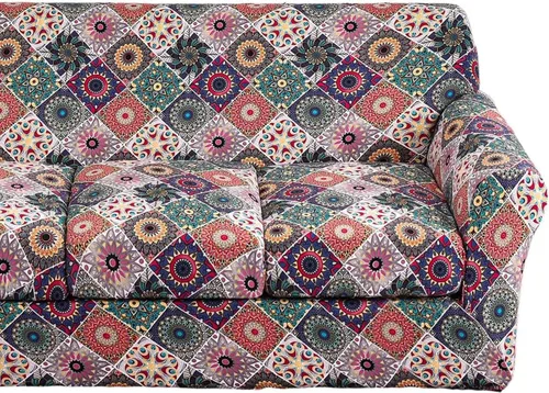 Vista 14 de Fundas elásticas para sofá de 1/2/3 cojines, funda estampada con fundas de cojín de asiento separadas, fundas de sofá lavables, protector de muebles