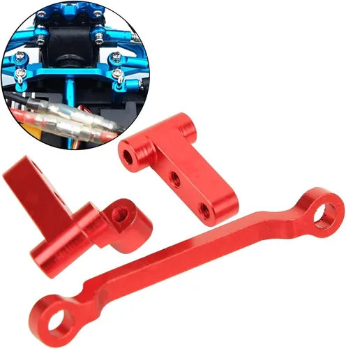 Vista 8 de Life RC - Varillaje de dirección de coche, aleación de aluminio Durbale enlace de dirección para 1/18 A949 A959-B A969 A979 K929 RC coche con 3