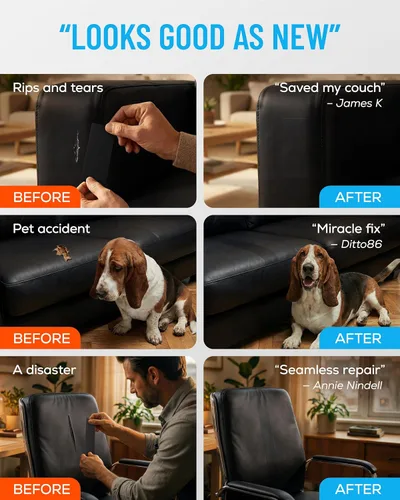 Vista 4 de MATCH 'N PATCH Cinta de reparación de cuero realista, duradera, fácil de aplicar, grado profesional, uso versátil, diseñada en Carolina del Norte