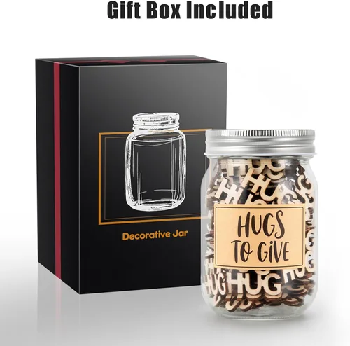 Vista 4 de Coolife Jar of Hugs - Regalos de regalo para mujeres y hombres - Regalos del día de San Valentín para ella, él, novia, novio - Pensando en ti