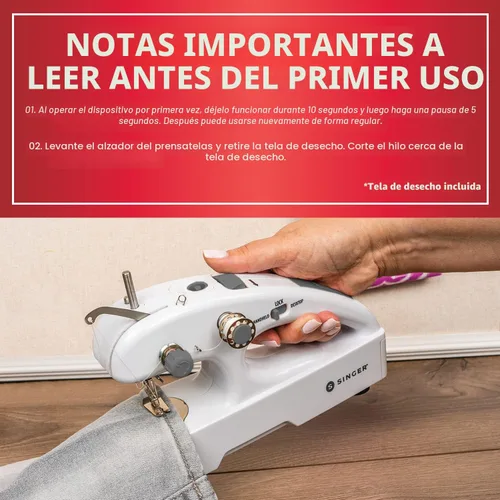 Vista 5 de SINGER Stitch Quick + Paquetes de máquina de coser portátil inalámbrica (Stitch Quick + de dos hilos)