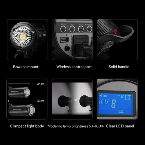 Vista 6 de Godox SK400II-V SK400IIV Flash estroboscópico de estudio de 400 W - Lámpara de modelado LED de montaje Bowens para estudio, fotografía de comercio