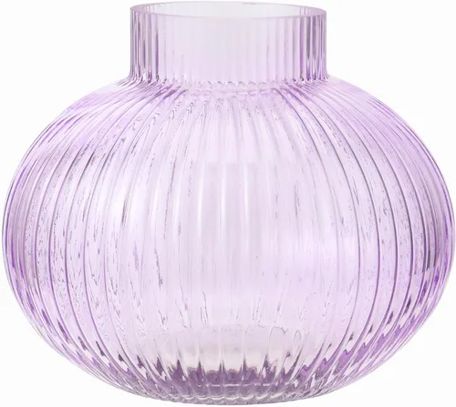 Vista 57 de Jarrón redondo de cristal, floreros para ramo, jarrones de vidrio acanalado para flores, pequeño jarrón transparente para sala de estar, oficina