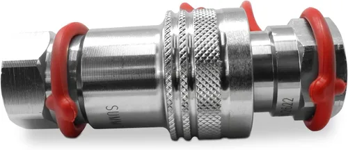 Vista 7 de Summit Hydraulics Acopladores hidráulicos de conexión rápida de 1/2" Ag ISO 5675 para tractor, estilo pionero de Poppet con tapas antipolvo, 2