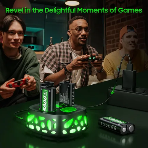 Vista 7 de Rechargeable Battery Pack for Xbox with Charger, 4x5800mWh Fast Charging Rechargeable Battery Packs for Xbox Controller Batteries for XboxOne Series