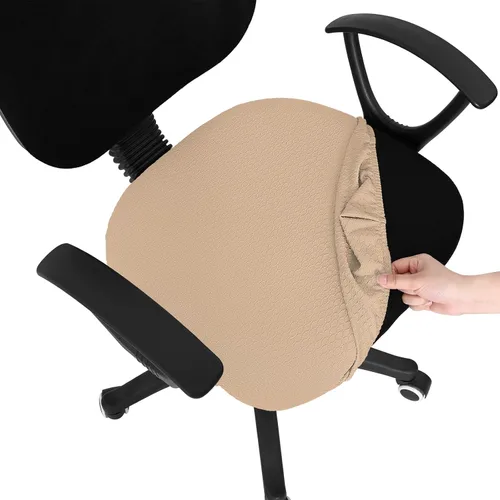 Vista 47 de Smiry Fundas de asiento de silla de computadora de oficina, de jacquard elástico, extraíbles, lavables, antipolvo, protectores de cojín para silla