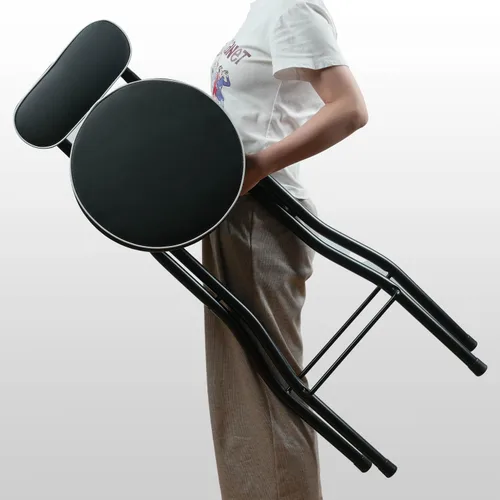 Vista 6 de UWEAR 2 PCS Taburete de Bar Plegable con Respaldo, Asiento de Taburete Plegable Alto Acolchado, Taburetes Portátiles, Altura de Mostrador, Taburetes