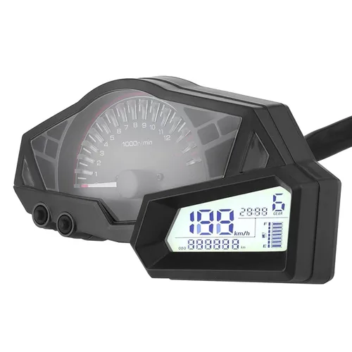 Vista 3 de Odómetro LCD, ABS LCD motocicleta odómetro velocidad combustible medidor 15000RPM apto para 300