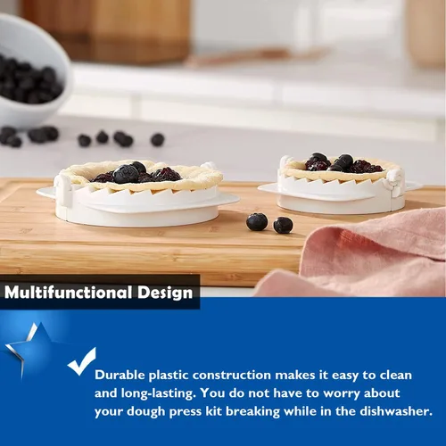 Vista 5 de KEISSCO Prensa de masa, juego de 3 moldes para albóndigas de empanada, cortador de masa para albóndigas, calzone, ravioles, empanadas, pierogi