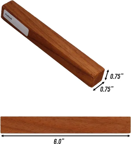 Vista 3 de DCT Padauk - Juego de 2 espacios en blanco para torneado de madera, 3/4 x 3/4 x 6 pulgadas, espacios en blanco de madera para torneado, lapiceros