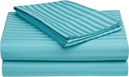 Vista 27 de Superior Juego de sábanas de algodón egipcio de 600 hilos, tamaño King, amarillo, 4 piezas