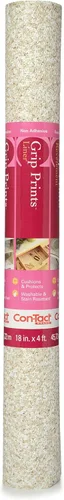 Con-Tact Brand Grip Prints - Forro antideslizante duradero y no adhesivo para estantes y cajones, 18 x 4 pies, granito beige