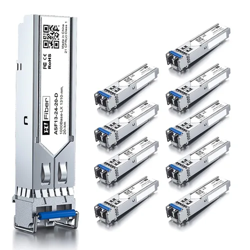 Vista 13 de H!Fiber 10/100/1000BASE-T SFP al módulo RJ45, transceptor mini-GBIC de cobre de negociación automática para Cisco GLC-T/SFP-GE-T/GLC-TA, Meraki