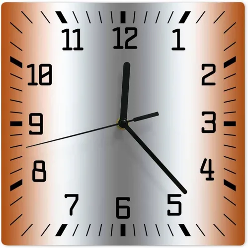 Vista 8 de Reloj de pared de madera blanco y negro degradado, silencioso, sin tictac, simple, abstracto, a rayas, estilo granja, cuadrado, funciona