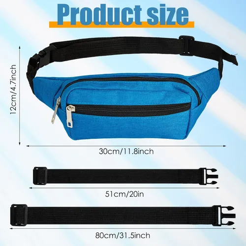 Vista 2 de Riñonera de neón de 9 piezas a granel de los años 80 y 90, bolsa de cinturón ligera ajustable para ejercicio, correr, con cinturón ajustable y 2