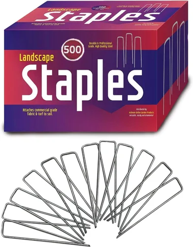 Vista 12 de Grapas de jardín para césped, grapas para tela de paisaje, alfileres de anclaje, grado profesional. Longitud total de 6 pulgadas, S, Galvanizado