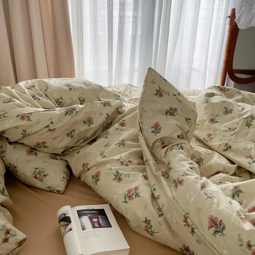 Vista 146 de mixinni Juego de funda de edredón de algodón floral para niñas y adolescentes, con lazos de cremallera, fácil cuidado, ultra suave y transpirable