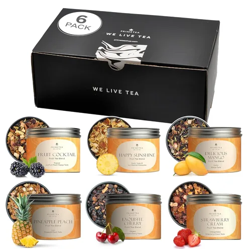 Vista 14 de Prime Tea - Juego de muestras de té de frutas - Caja de té de frutas variada con hierbas, frutas y especias, mezclas de té de hojas sueltas, surtido