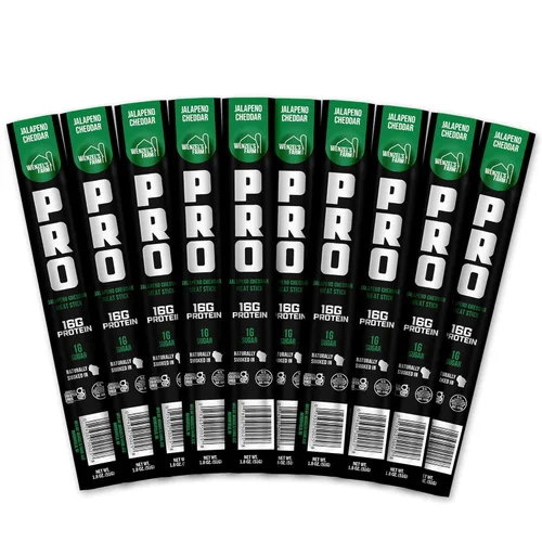 Wenzel's Farm PRO Snack Sticks - Palitos ahumados de forma natural, hechos a mano con carne de calidad real (Jalapeño Cheddar) paquete de 10 palitos