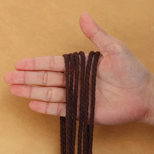 Vista 4 de Cuerda de macramé de 3 mm x 328 yardas, cuerda de macramé de algodón natural colorida de 3 hebras para colgar en la pared, ganchos de plantas Café