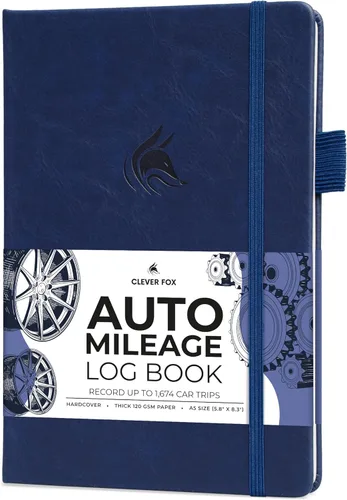 Vista 8 de Clever Fox Libro de registro de kilometraje automático - Cuaderno de registro de vehículos con kilometraje, gastos, consumo de gas y rastreadores