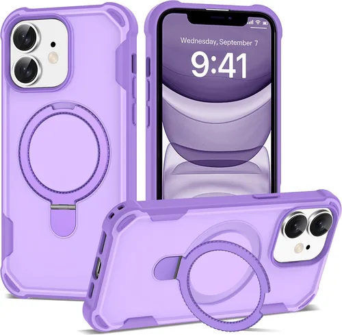 Vista 73 de Funda compatible con iPhone 11 de 6.1 pulgadas con soporte de anillo magnético [protección militar contra caídas] [compatible con MagSafe] Funda a