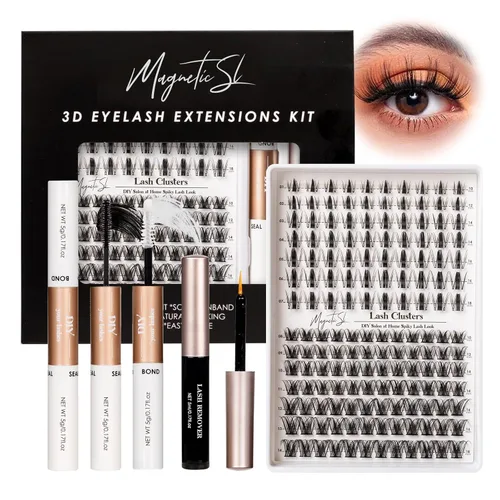 Vista 16 de Extensiones de pestañas en racimo, 72 racimos de pestañas individuales, extensiones de pestañas postizas, kit de extensión de pestañas para colocar