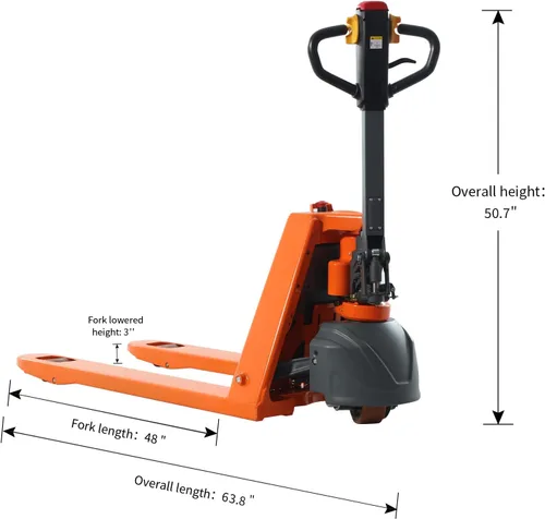 Vista 2 de Tory Carrier Electric Pallet Jack, transpaleta con pilas de litio