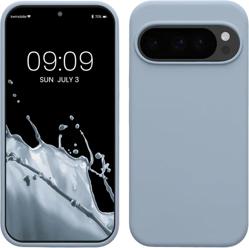 Vista 39 de kwmobile Funda Compatible con Google Pixel 6 Pro - Funda de teléfono de silicona TPU con acabado suave - Azul Arrecife