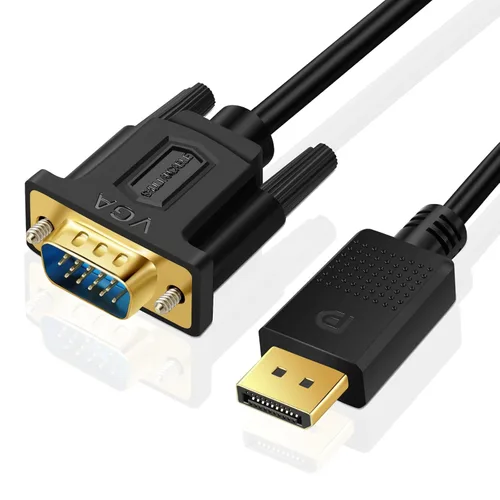 SHULIANCABLE Cable DisplayPort a VGA, Adaptador DisplayPort a VGA DP a VGA Cable Macho a Macho Chapado en Oro para Computadora, Laptop, PC, Monitor,