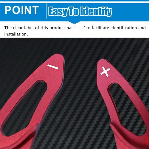 Vista 5 de Great-luck Juego de 2 extensiones de aluminio para palanca de cambios de volante (negro) para Honda Civic/Civic Hatchback