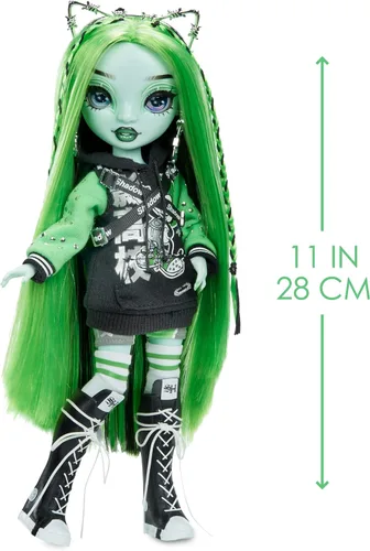 Vista 4 de Rainbow Vision Shadow High Neon Shadow- Muñeca de Moda Poseable Harley Limestone (Verde Neón). 2 Atuendos de Diseñador para Mezclar y Combinar, Set