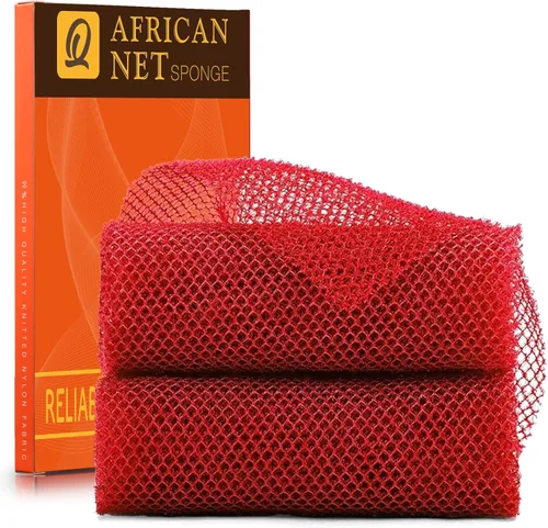 Vista 18 de Juego de ducha exfoliante de 3 piezas de red africana de estilo brillante, esponjas de baño largas para una piel suave y refrescada, el exterior