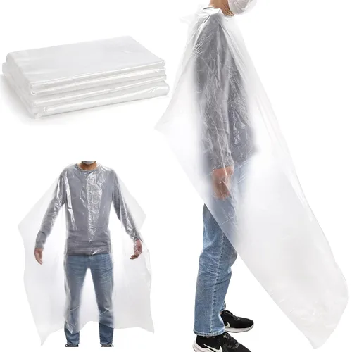 Hedume 120 capas desechables para peluquería, 63 x 51 pulgadas, capa de peluquería desechable, capas de champú impermeables para peluquería, salón