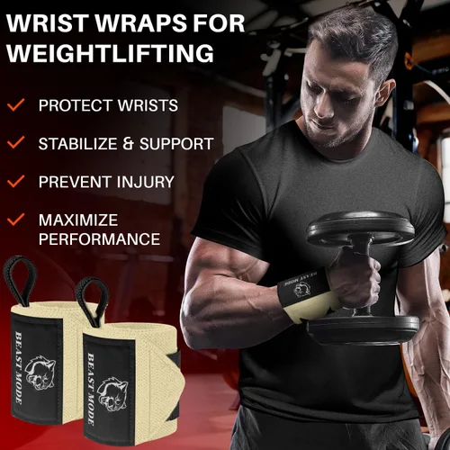 Vista 2 de TECEUM Weightlifting 18" & 12" Wrist Wraps with Thumb Loop – Heavy Duty Wrist Workout Braces for Men and Women – Ideal for Powerlifting, Strength