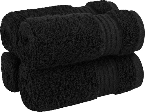 Vista 321 de Cotton Paradise 100% Cotton Turkish Washcloth Set for Bathroom, 4 Piece Soft Absorbent Small Hand Face Towels Wash Rags, Lilac