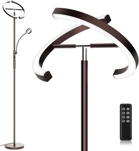 Vista 12 de SIBRILLE Lámpara de Pie RGBCW Mejorada con Lámpara de Lectura, Lámpara de Pie LED con Control Remoto Giratorio Regulable, Luz de Pie Moderna