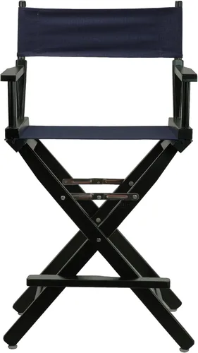Vista 6 de Casual Home - Silla de director de 24.0 in, marco negro, con lona azul marino, altura de mostrador