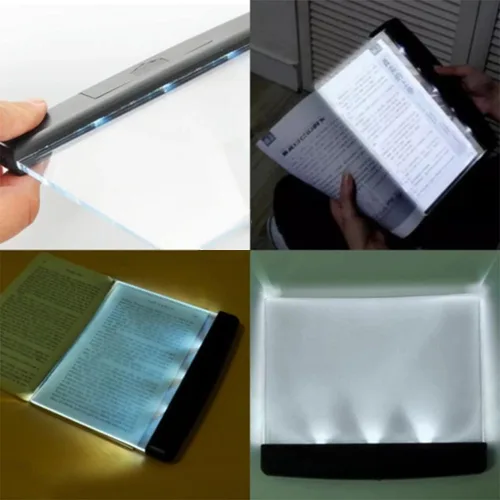 Vista 7 de Luz plana para leer en la cama por la noche Libro LED claro Página completa Iluminador Panel Placa Inalámbrica