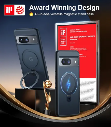 Vista 7 de TORRAS Soporte magnético para Google Pixel 8, [compatible con MagSafe] [Protección militar contra caídas de 12 pies] [Soporte integrado] Funda