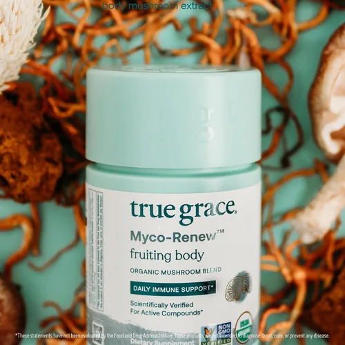 Vista 6 de True Grace Mushroom Myco-Renew Blend - Apoyo inmunológico diario - 60 cápsulas - Orgánico