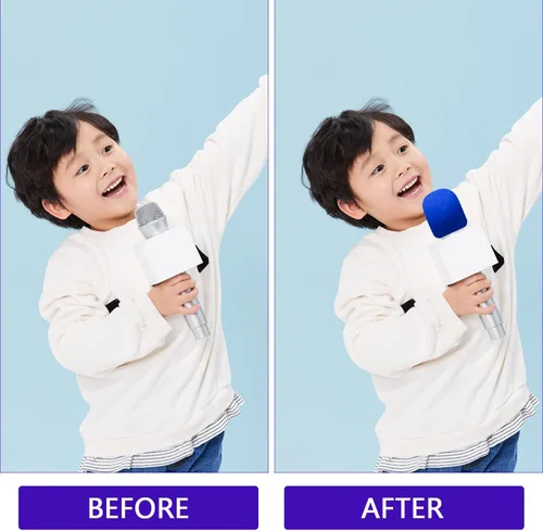 Vista 4 de Microphone Cover Colorful Foam Mic Cover Washable Microphone Windscreen Microphone Covers Suitable for Most Standard Handheld Microphone (6 Color)